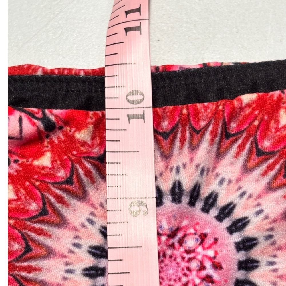 Wolven Bike Shorts Kids Small Red Mandala Print Sustainable High Waisted Active - Picture 6 of 7